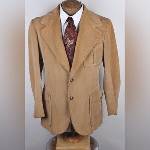 Anderson-Little Blazer Men's Size 38R Tan Button Pocket Corduroy Sports Jacket